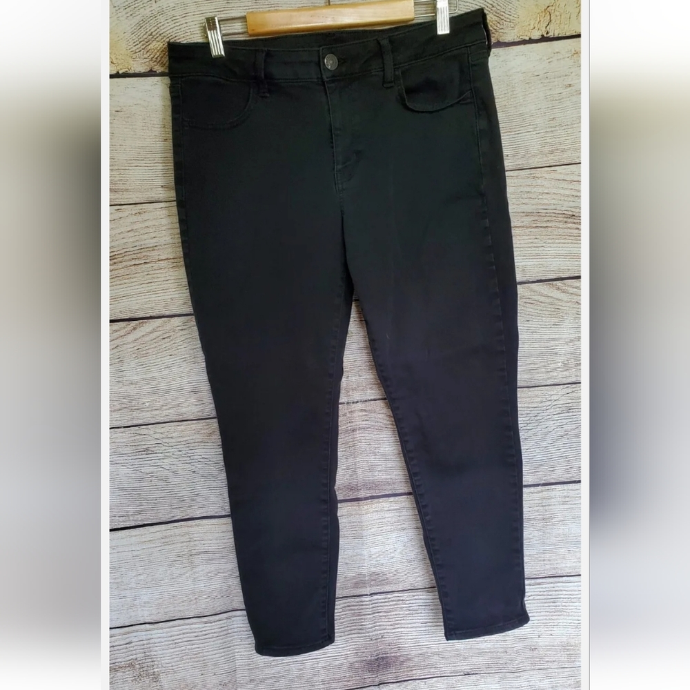 American Eagle Black Skinny Jean Jeggings Size 16 Short